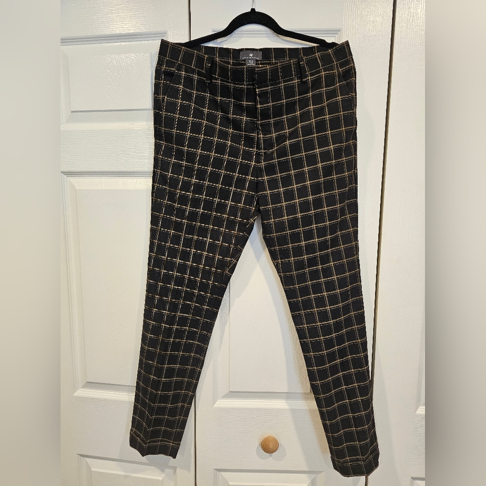 H&M Slim Fit Checkered Pants